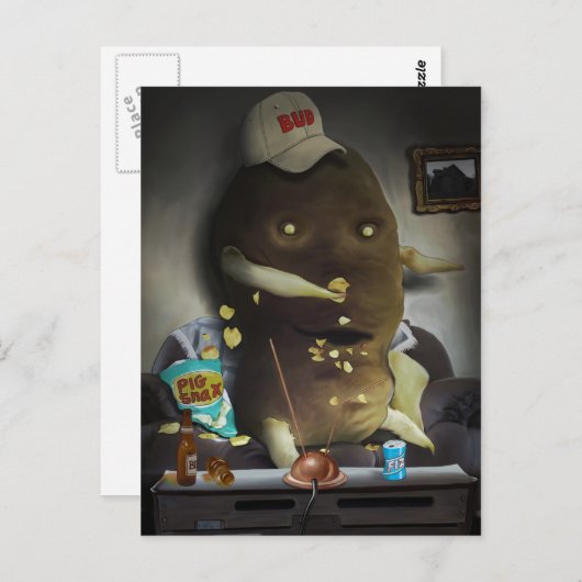 Couch Potato Postkarte (Vorne/Hinten)