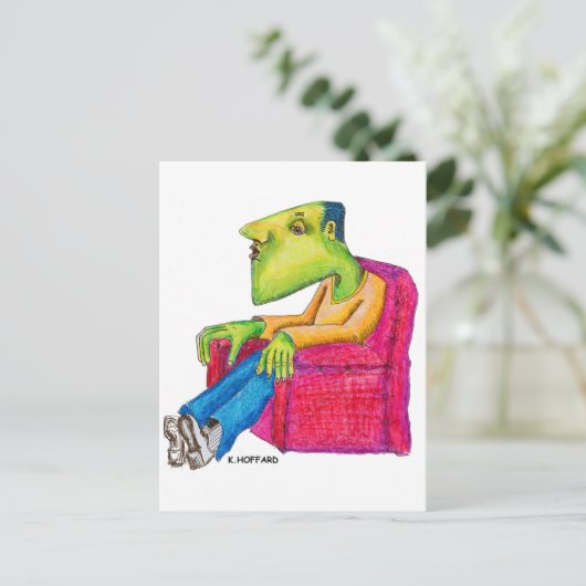 Couch Potato Postkarte (Stehend Vorderseite)