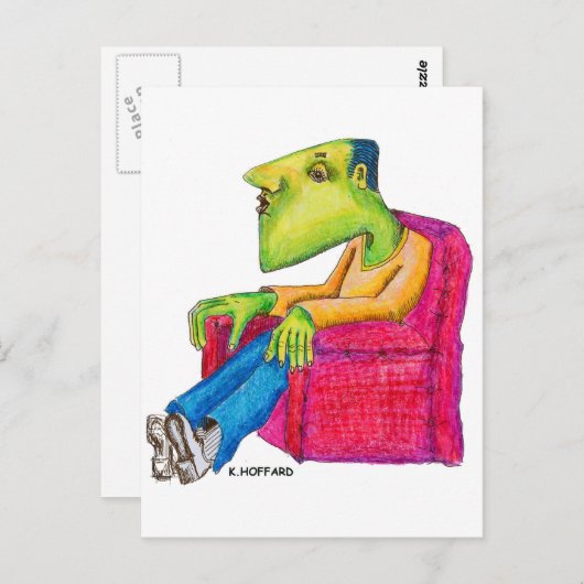 Couch Potato Postkarte (Vorne/Hinten)