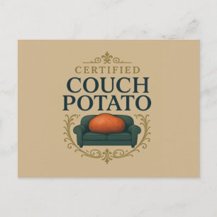 Couch-Potato-Postkarte - Schlafende Kartoffel Postkarte
