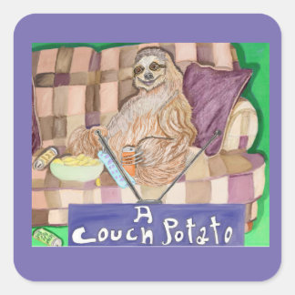 Couch Potato Quadratischer Aufkleber
