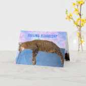 Couch Potato Sluggish Cat Get Well Card Karte (Gelbe Blume)