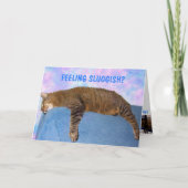 Couch Potato Sluggish Cat Get Well Card Karte (Vorderseite)