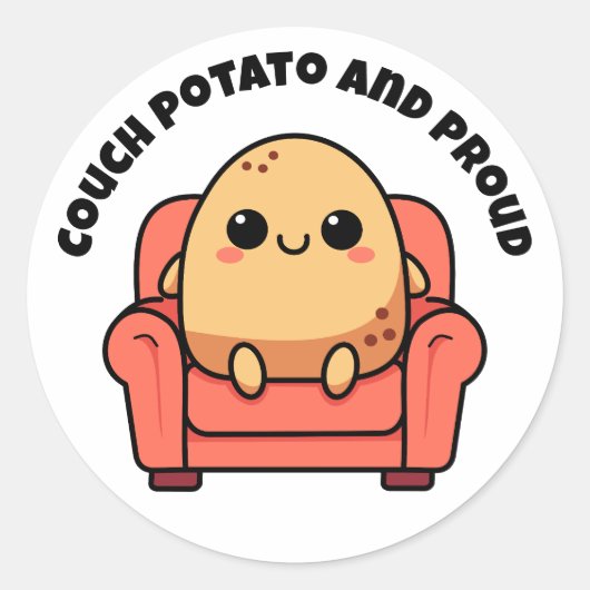 Couch Potato und stolz Runder Aufkleber (Vorderseite)