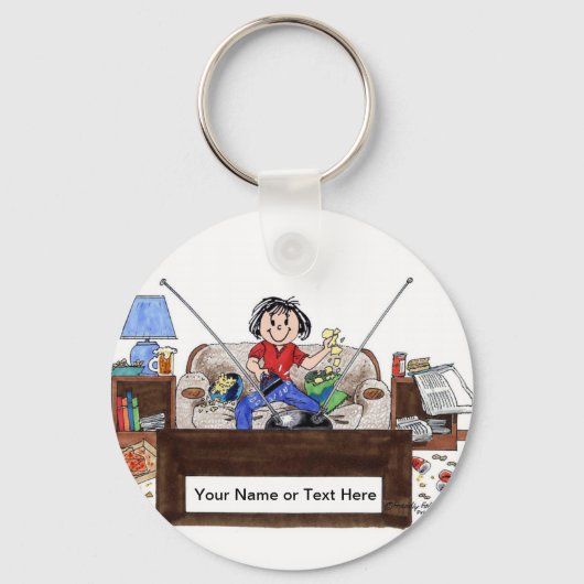 Couch Potato - Weiblich Schlüsselanhänger (Vorderseite)