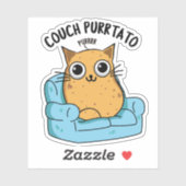 Couch Purrtato Funny Potato Puff Aufkleber (Blatt)