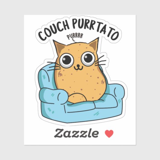 Couch Purrtato Funny Potato Puff Aufkleber (Blatt)