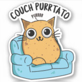 Couch Purrtato Funny Potato Puff Aufkleber (Vorderseite)