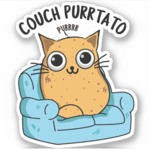 Couch Purrtato Funny Potato Puff Aufkleber