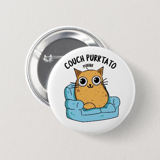 Couch Purrtato Funny Potato Puff Button (Vorne & Hinten)