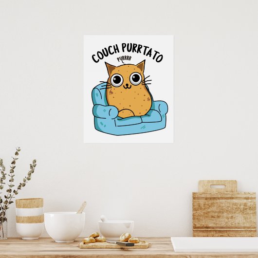 Couch Purrtato Funny Potato Puff Poster (Küche)