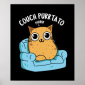 Couch Purrtato Funny Potato Pun Dark BG Poster (Vorne)
