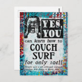 Couch Surf - Funny Vintage Ad Postkarte (Vorne/Hinten)