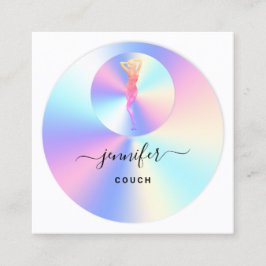 Couch Therapeut Foto Holograph QR Logo Body Quadratische Visitenkarte
