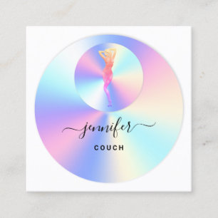 Couch Therapeut Foto Holograph QR Logo Body Quadratische Visitenkarte