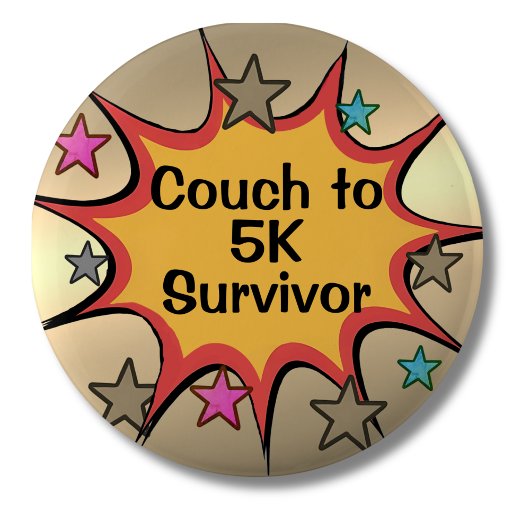 Couch-to-5K-Überlebender Lustiger Laufleistungs-Pi Button