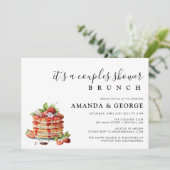 Couchdusche Brunch Pfannkuchen Einladung (Stehend Vorderseite)