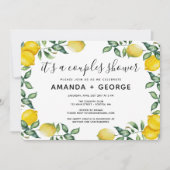 Couchdusche Lemons und grünes Party Einladung (Vorderseite)