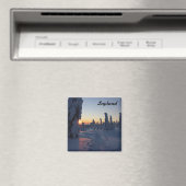 Couché de soleil sur la forêt en Laponie Magnet (In Situ (Geschirrspüler))