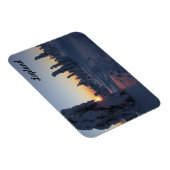 Couché de soleil sur la forêt eneigée en Laponie Magnet (Rechte Seite)