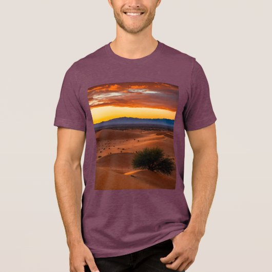Coucher de Soleil dans le Désert - Bella+Leinwand Tri-Blend Shirt (Vorderseite)