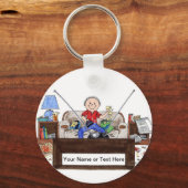 Couchkartoffel - männlich schlüsselanhänger (Vorderseite)