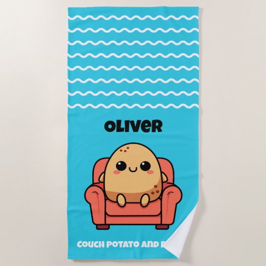 Couchkartoffel und Stolz Strandtuch (Vorderseite)