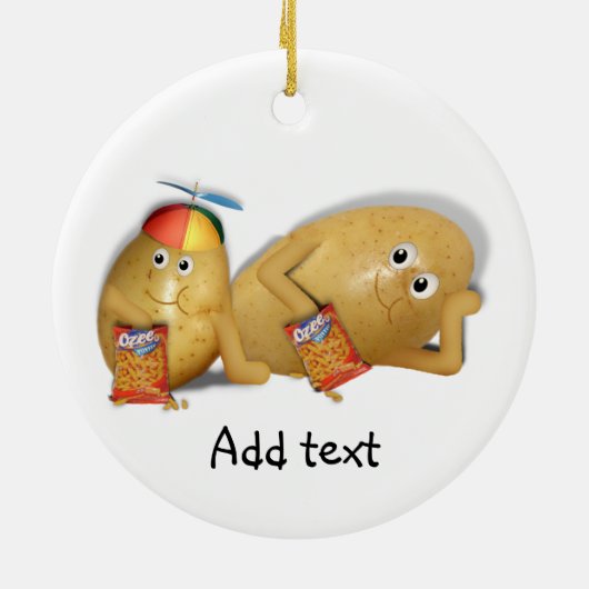 Couchkartoffeln mit Vaterschlafen auf der Couch Keramik Ornament (Hinten)