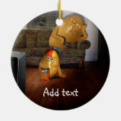 Couchkartoffeln mit Vaterschlafen auf der Couch Keramikornament (Hinten)