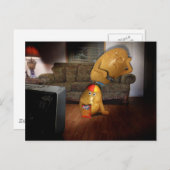 Couchkartoffeln mit Vaterschlafen auf der Couch Postkarte (Vorne/Hinten)