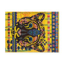 Cougar auf hellgelber Hintergrundkarte