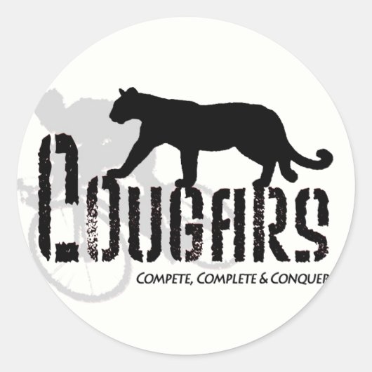 Cougar-Aufkleber Runder Aufkleber (Vorderseite)