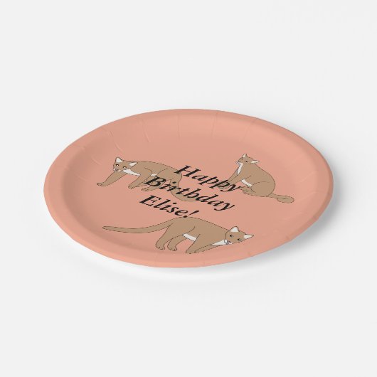 Cougar Birthday Pappteller (Schrägansicht)