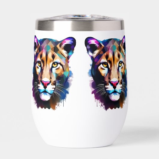 Cougar Color Splash Abstrakt Art (Vorderseite)