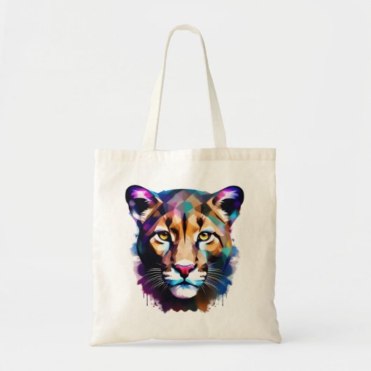 Cougar Color Splash Abstrakt Art Tragetasche (Vorne)