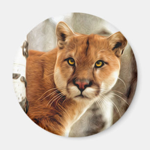 Cougar-Foto-Malerei Magnet