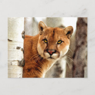 Cougar-Foto-Malerei Postkarte