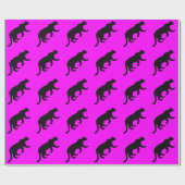 Cougar-Gebirgslöwepuma-Silhouette-Magenta Geschenkpapier (Flach)