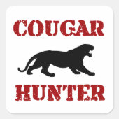 Cougar Hunter Quadratischer Aufkleber (Vorderseite)