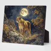 Cougar im Mondlicht Wildlife Art Fotoplatte (Seite)