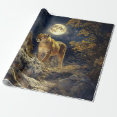Cougar im Mondlicht Wildlife Art Geschenkpapier (Ungerollt)