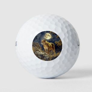 Cougar im Mondlicht Wildlife Art Golfball