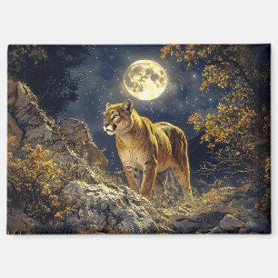 Cougar im Mondlicht Wildlife Art Magnet
