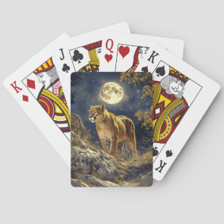 Cougar im Mondlicht Wildlife Art Spielkarten