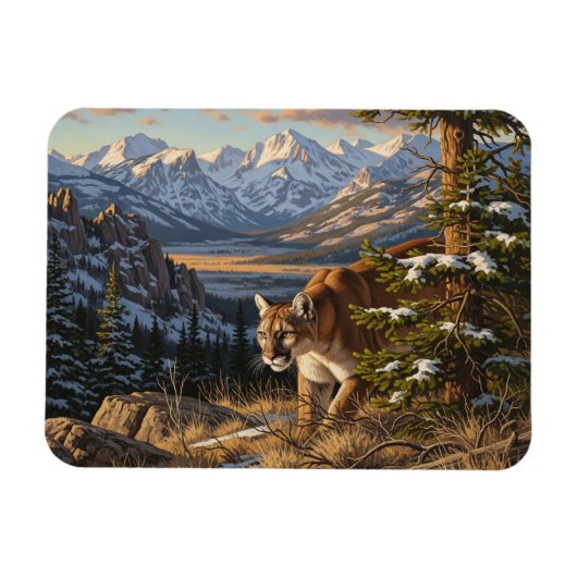 Cougar in Rocky Mountain National Park Travel Magnet (Horizontal)