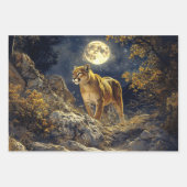 Cougar in the Moonlight Art Decoupage Geschenkpapier Set (Vorderseite 3)
