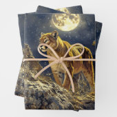 Cougar in the Moonlight Art Decoupage Geschenkpapier Set (Beispiel)