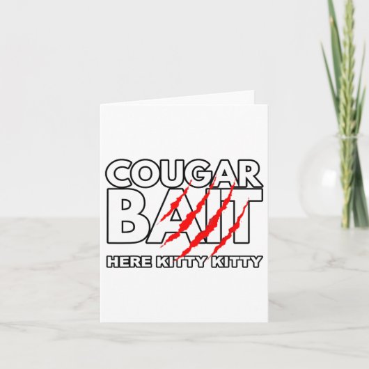 Cougar It Fun Halloween Kostüm Older Frau Younge Karte (Vorderseite)