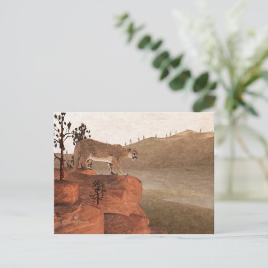 Cougar - Konzentration Postkarte (Stehend Vorderseite)