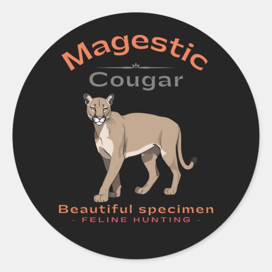 cougar live runder aufkleber (Vorderseite)